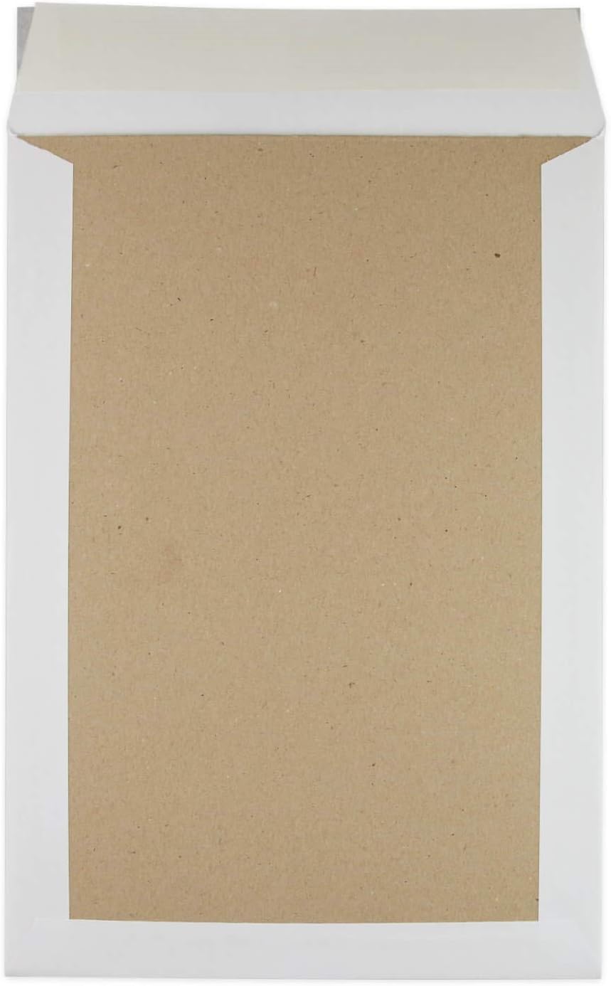 Papprückwandtaschen Versandtaschen B4 250x353mm weiss 125 Stück - Div. Formate weiss braun mit oder