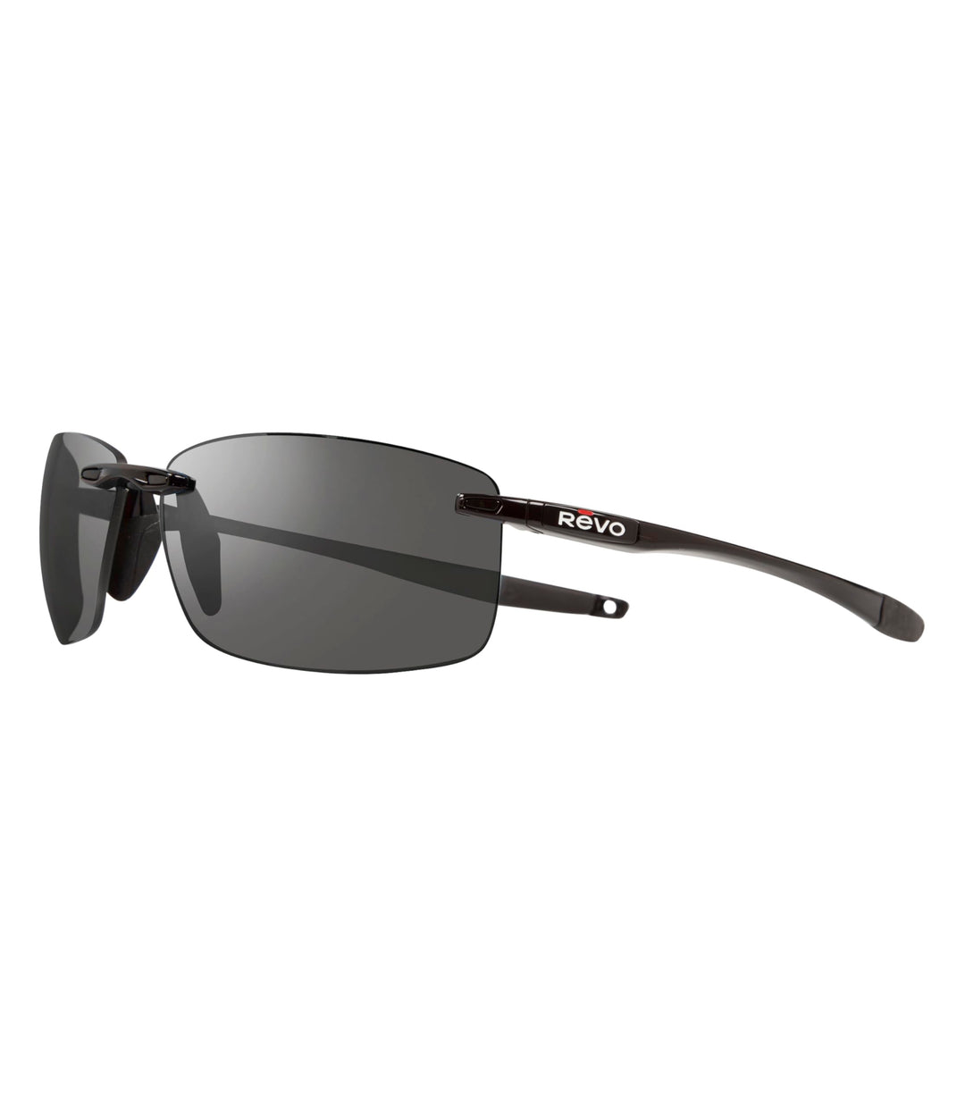 Revo Descend XL: Polarisierte UV-Filter, grosse randlose rechteckige rechteckige Sonnenbrille, schwa