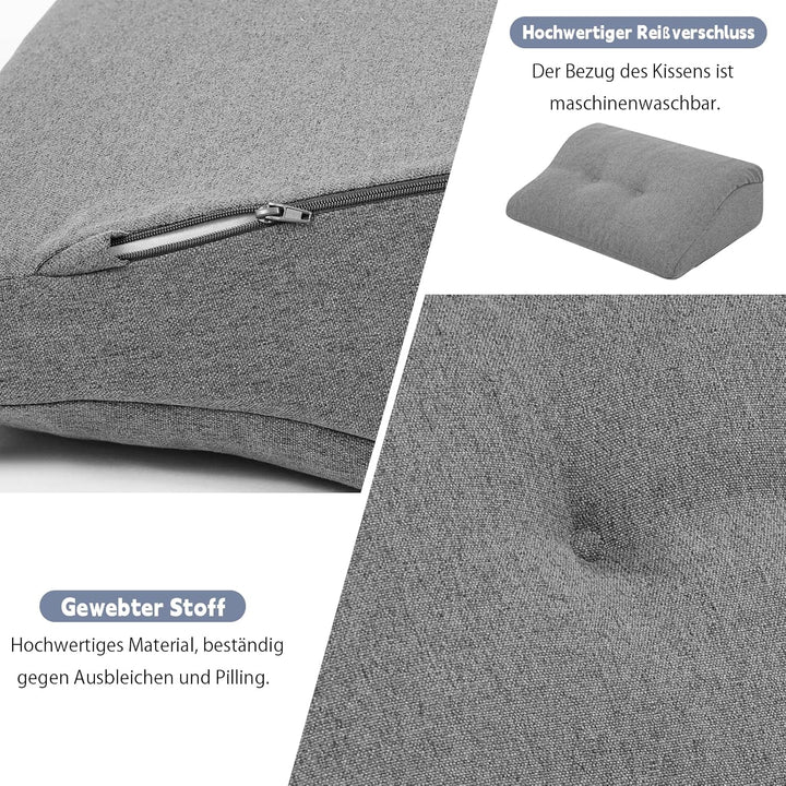 GOFORIT Ergonomisches Rückenkissen für Sofa & Sessel - Zweilagiges Memory-Schaum Lendenkissen mit fe