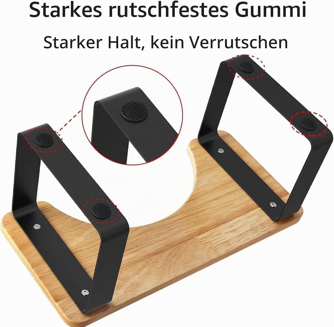 AMSAMOTION Metall mit Holz-Toilettenhocker, 7 Zoll 18CM Badezimmer Kothocker Erwachsene, Anti-Rutsch