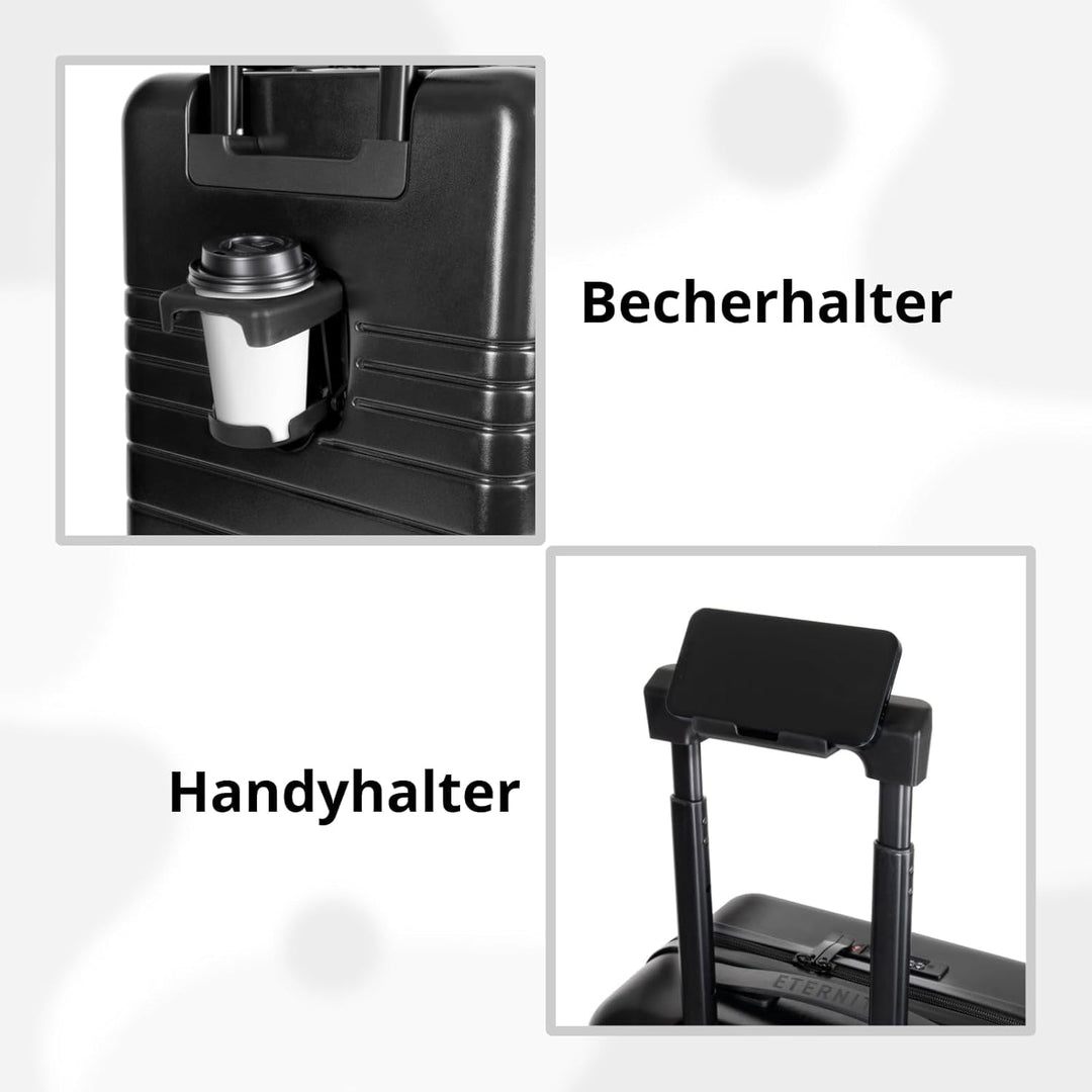 ETERNITIVE - Koffer I Reisekoffer aus ABS I Rollkoffer I Reisetrolley Leicht mit Doppelrollen 360° I