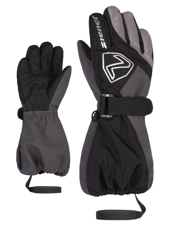 Ziener Unisex Baby Lauro Ski-Handschuhe/Winter | wasserdicht, Lange Stulpe, reflektierend 110 black.