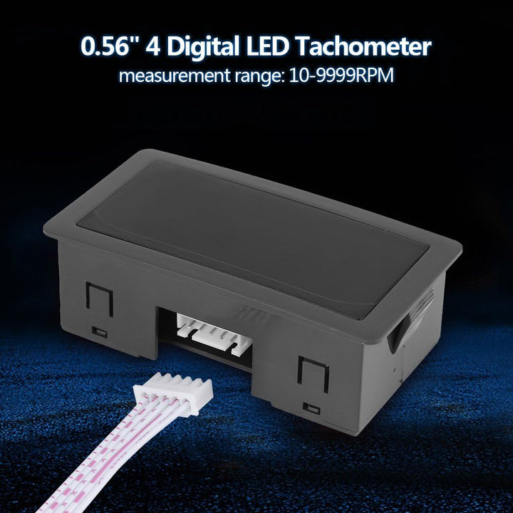 4 Digital LED Display Tachometer Drehzahlmesser RPM Geschwindigkeit Meter Panel Induktive Hall NPN S