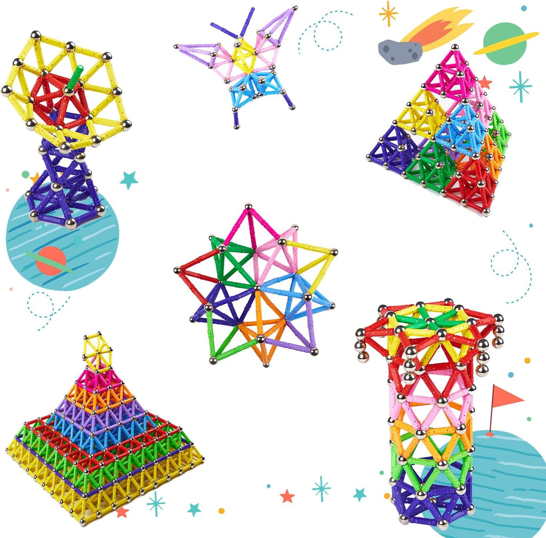 morkka 232 Stücke Puzzle Magnetische Bausteine Spielzeug Magnet BAU Bauen Kit Montessori Bildung Spi