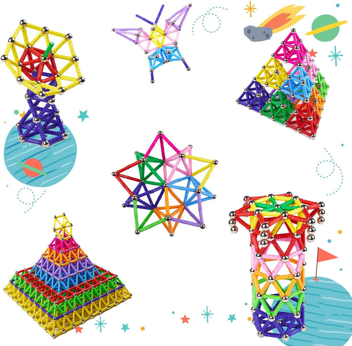 morkka 232 Stücke Puzzle Magnetische Bausteine Spielzeug Magnet BAU Bauen Kit Montessori Bildung Spi