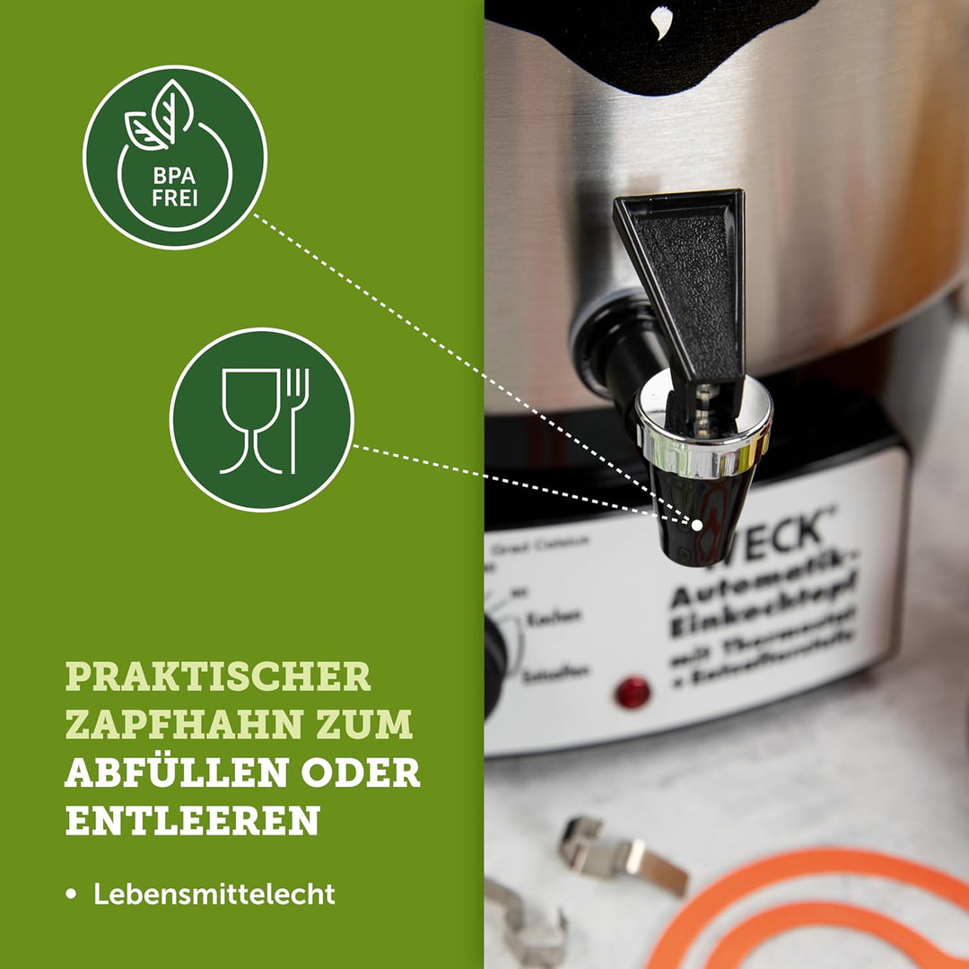 WECK Glühweintopf / Einkochautomat WAT 24A (Einkochtopf aus Edelstahl, 35cm, 30 L, 230V, 1800 W) 683