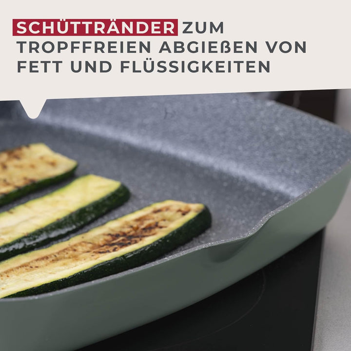 Fackelmann Balance Keramik-Grillpfanne 28 x 28 cm – Recyceltes Aluminium, ergonomischer Griff, keram