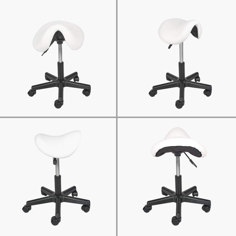 Mingone Sattelstuhl mit Rollen Rollhocker Höhenverstellbar Sattelhocker Bürohocker Ergonomisch Kosme