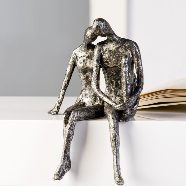 Casablanca 59657 Skulptur - Dekofigur "Couple" - Paar - Polyresin - Farbe: antik-silber Höhe 25