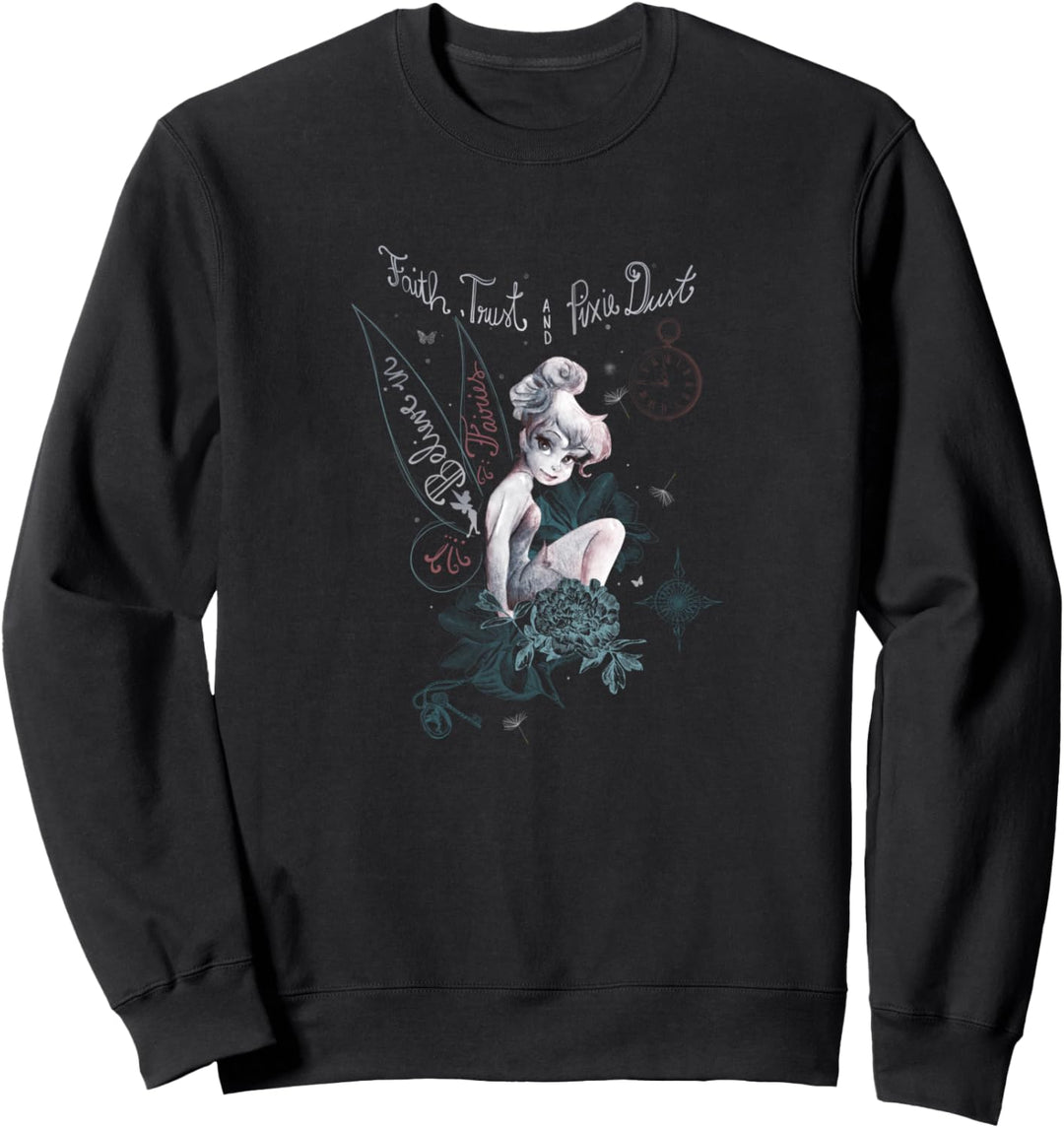 Disney Peter Pan Tinkerbell Swirly Faith Trust & Pixie Dust Sweatshirt