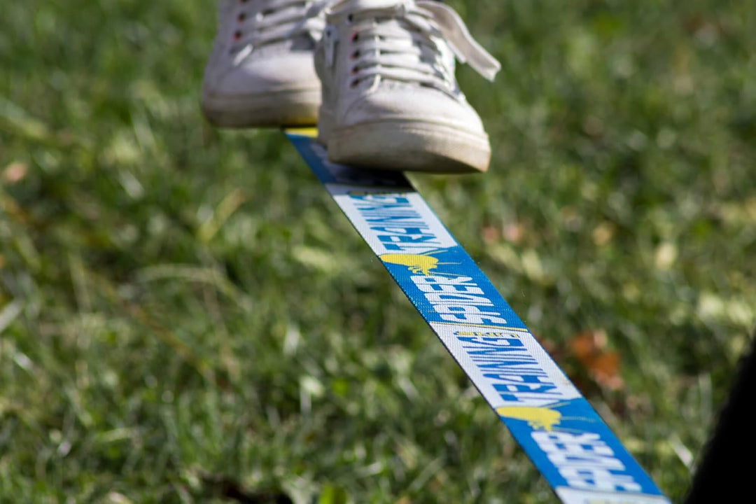 SKS02 - Slackline Kit TRAINING line - Workout und Gleichgewichtstraining, Walk & Freestyle - Ratsche