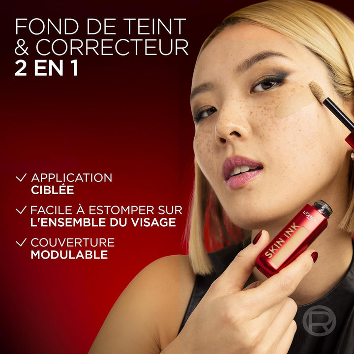 L'Oreal Paris Infaillible Skin Ink, Foundcealer, Deckend wie eine Foundation, Leicht wie ein Conceal