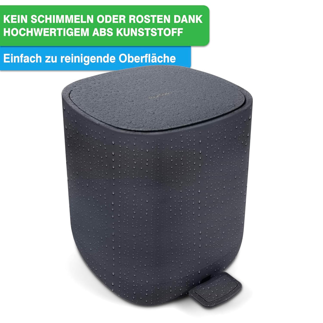 YourCasa® Mülleimer Bad [5L] - Elegantes Design - Badezimmer Mülleimer Klein - Kosmetikeimer Bad Mül