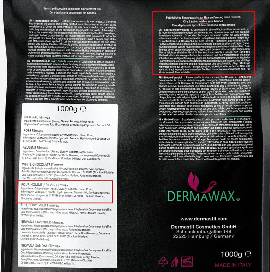 Dermawax Black Wachs Heisswachs Waxing Perlen Wachsperlen zur Ganzkörper Haarentfernung für Männer u