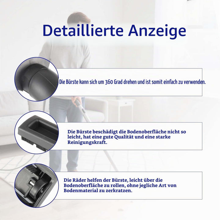 35mm Staubsauger Bürste Universal Bodendüse, für Kärcher, Bosch, Samsung, Metabo, Medion,Philips,Mie
