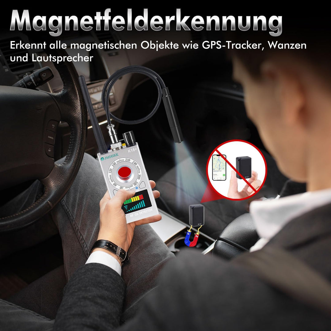 JMDHKK K18+ Versteckter Kamera-Detektor, Spionagekamera-Finder, Wanzendetektor, Magnetfeld-Detektor,