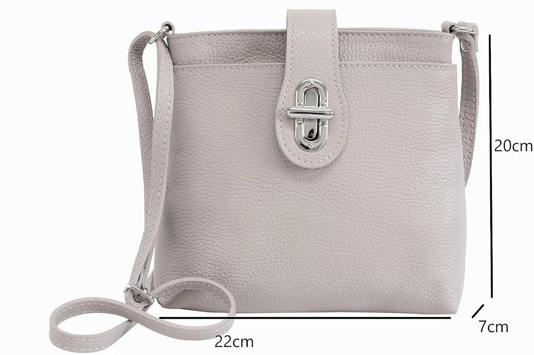 AMBRA Moda Damen echt Ledertasche Handtasche Schultertasche Umhängtasche Citybag Girl Crossover GL00