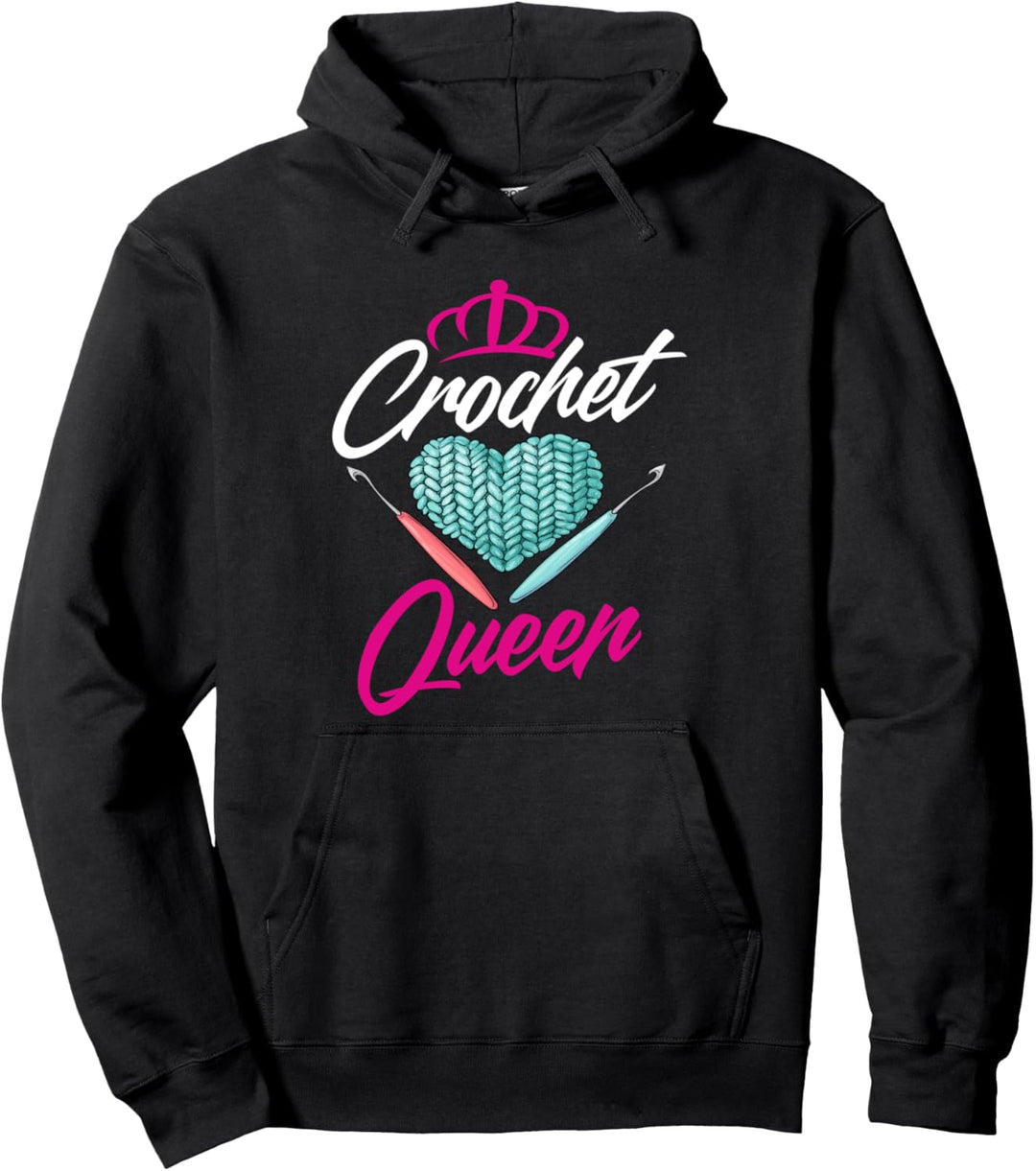 Crochet Queen – niedliches Häkelgeschenk für Häkel. Pullover Hoodie