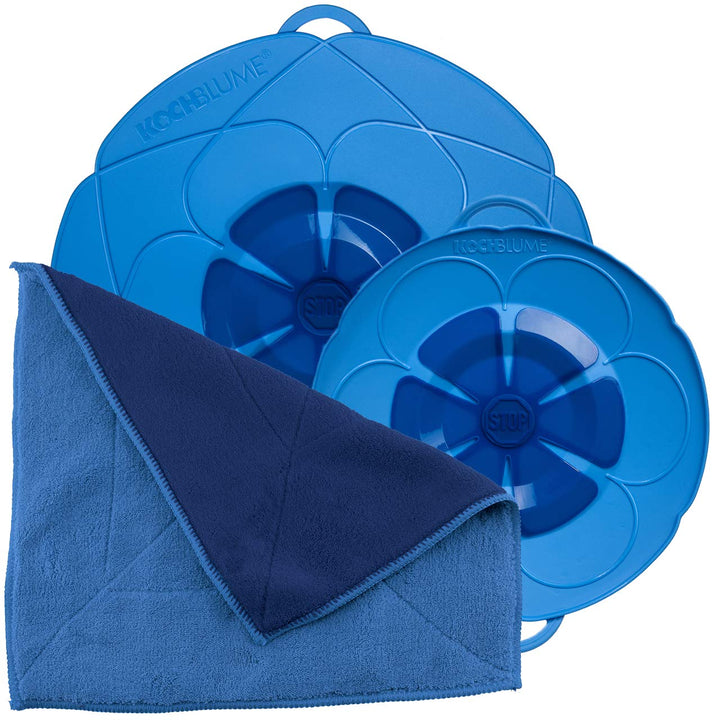 Kochblume Spar-Set für Töpfe von 14 bis 24 cm mit Microfasertuch als Set in der bunten Box | Silikon