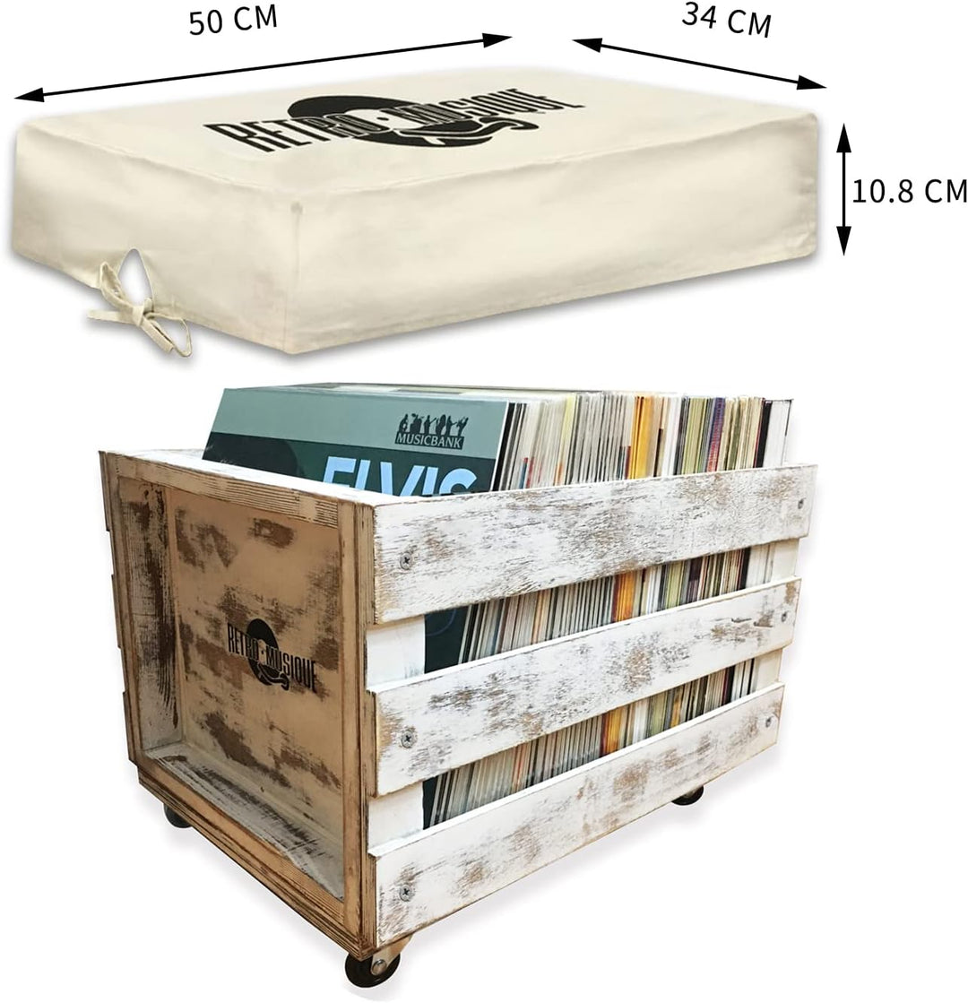 Retro Musique Laser-geätzte hölzerne Schallplattentrenner zur Organisation von 12" Vinyl LPs, 6er Se
