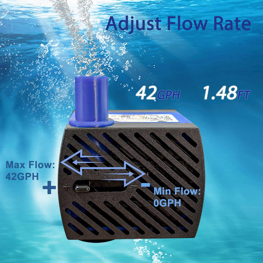 CHANCS AC 220V Wasserpumpe 2.5W 160L/H 42GPH hoher Aufzug 1.48ft kleine Tauchpumpe für Befeuchter, 2