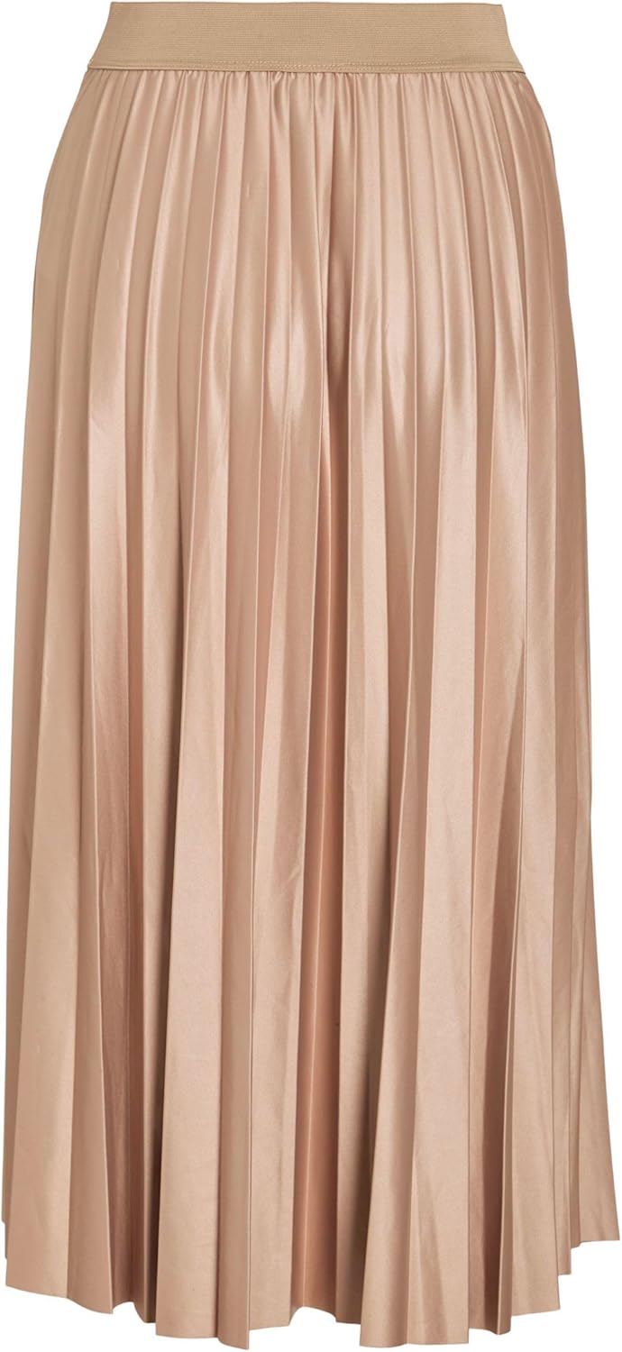 Vila Female Midirock Plissee, Sandshell