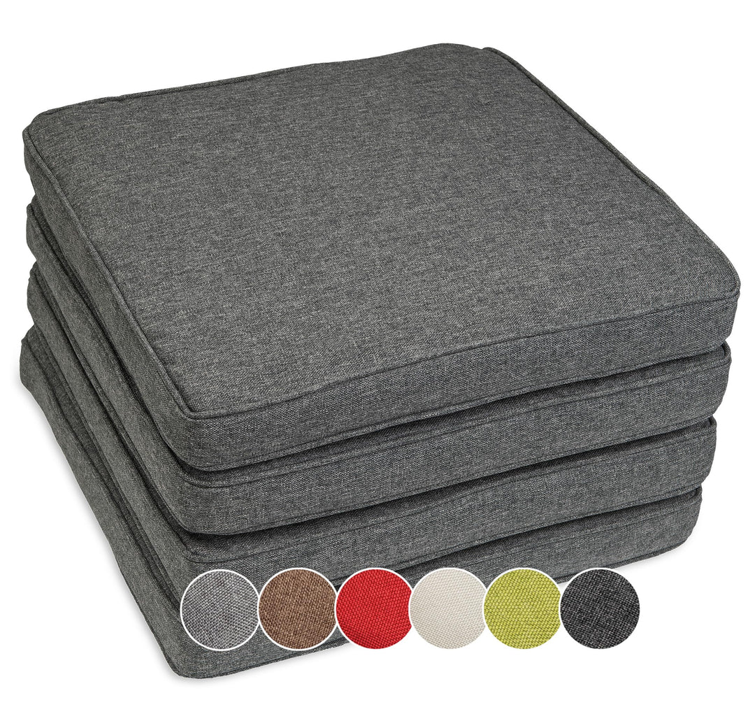 sunnypillow 4er Set Stuhlkissen wasserdicht UV-lichtecht 50 x 50 x 5cm - Polsterauflage Auflage für