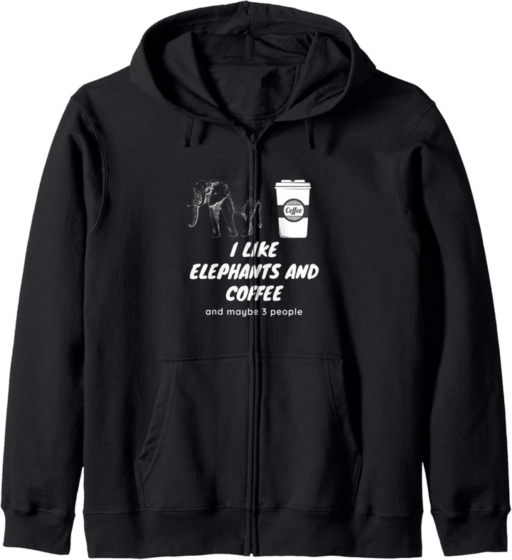 Lustiger Elefantenkaffee Ich mag Elefanten und Kapuzenjacke