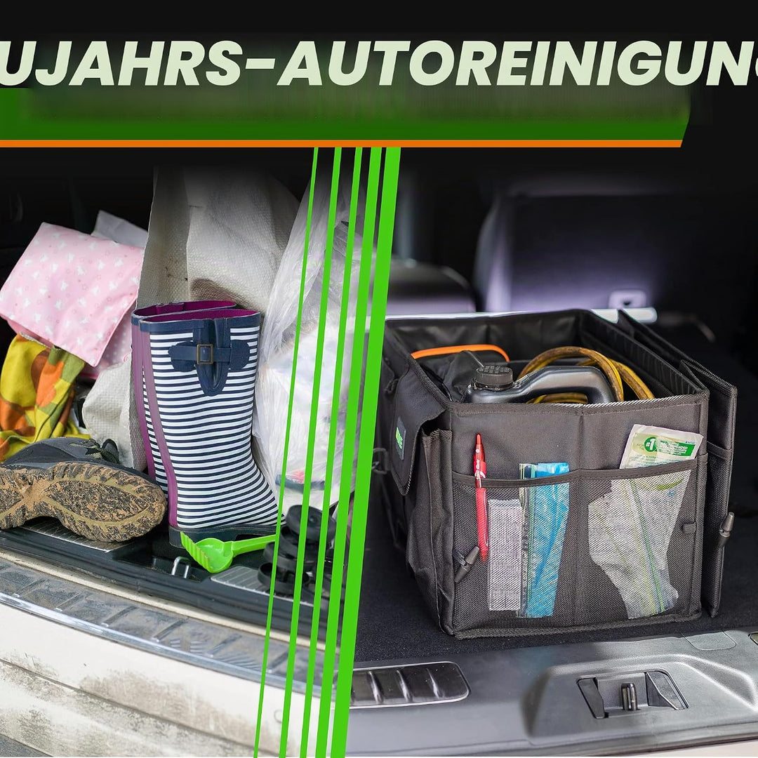 Drive Auto Products Kofferraum Organizer - Praktische Kofferraumtasche mit Fächern - Einkaufskorb, A
