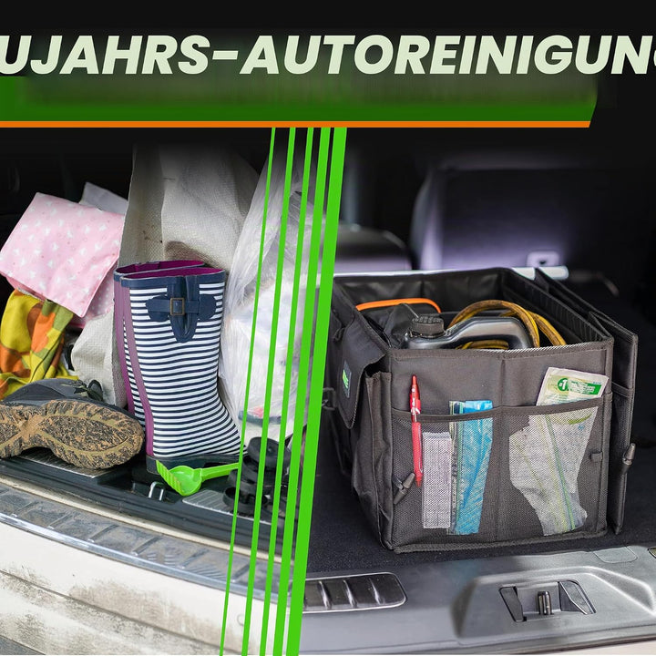 Drive Auto Products Kofferraum Organizer - Praktische Kofferraumtasche mit Fächern - Einkaufskorb, A