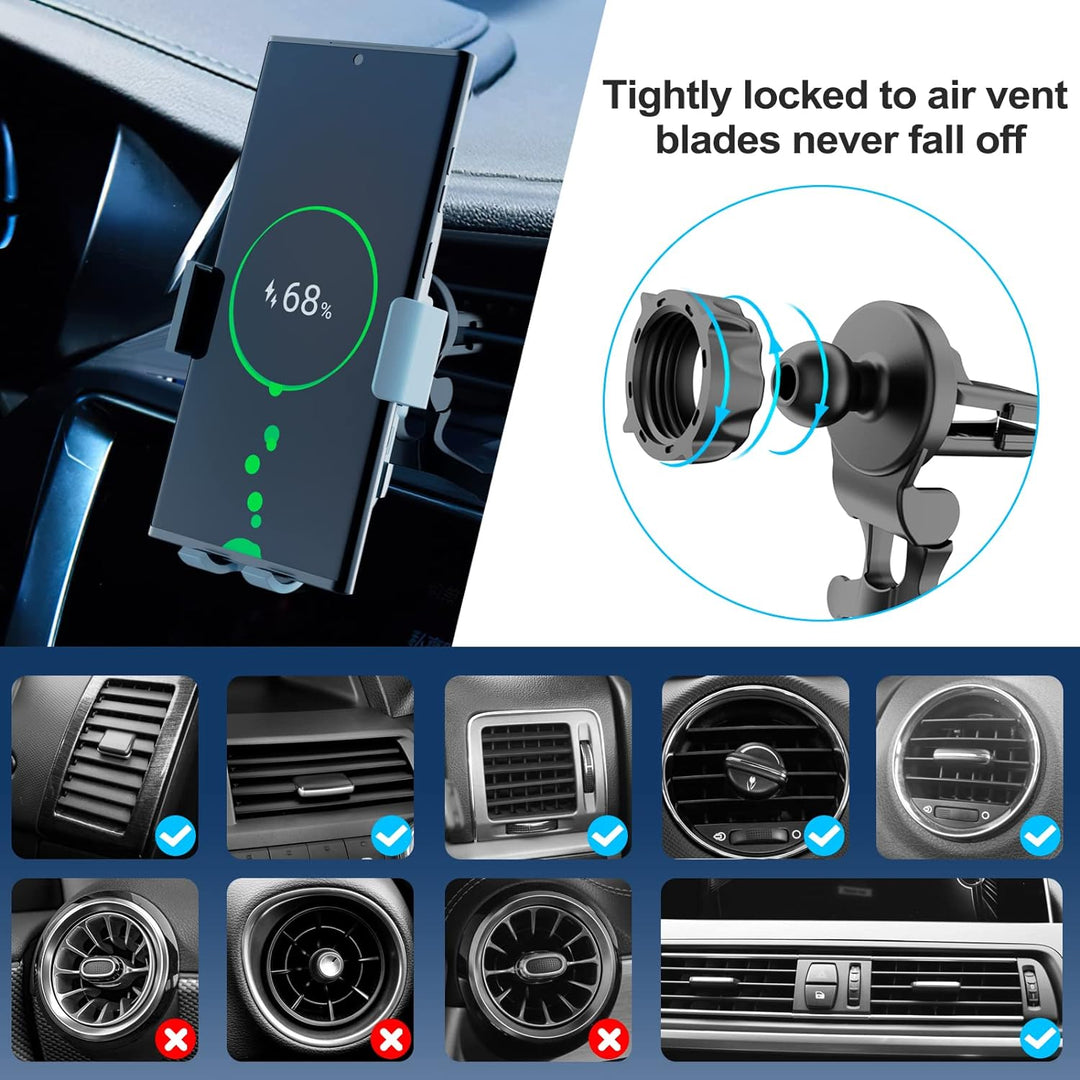 Olycism 15W Qi Fast Wireless Charger Auto Handyhalterung Mit Ladefunktion Doppelspule Automatischer