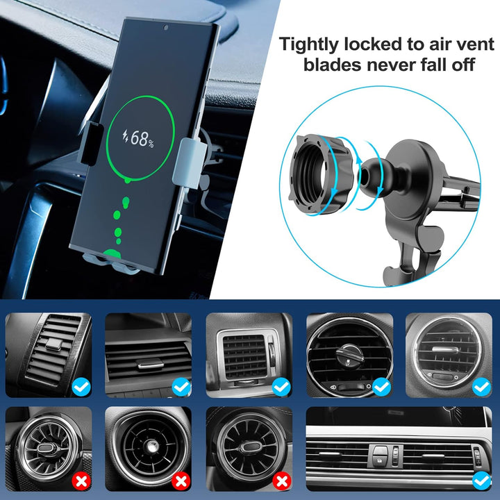 Olycism 15W Qi Fast Wireless Charger Auto Handyhalterung Mit Ladefunktion Doppelspule Automatischer