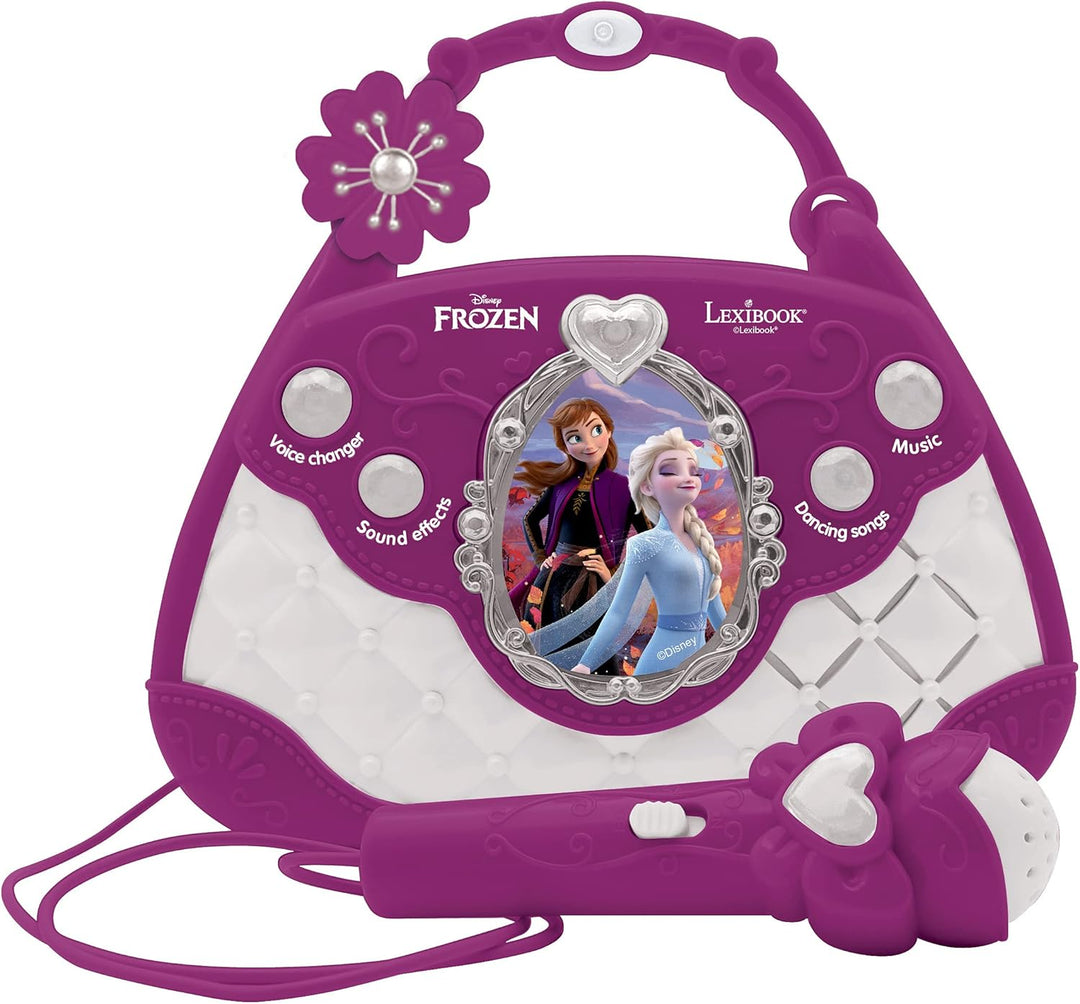 Lexibook Disney Frozen Die Eiskönigin ELSA Musikalischer Sprecher mit Mikrofon, Voice Changer Funkti