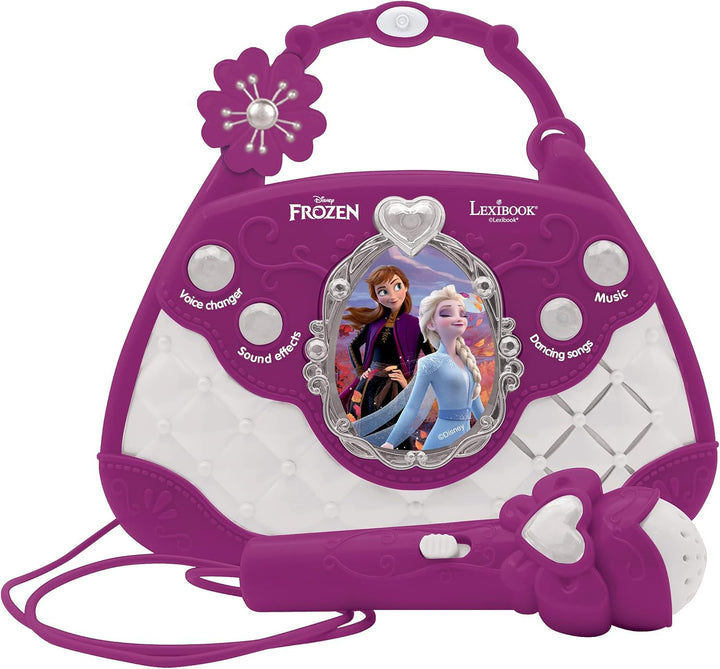Lexibook Disney Frozen Die Eiskönigin ELSA Musikalischer Sprecher mit Mikrofon, Voice Changer Funkti