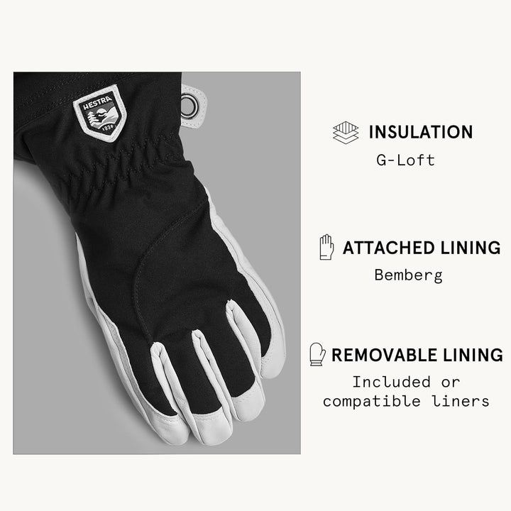Hestra Heli Ski und kaltem Wetter Handschuh der Frauen 5 Black/Off White, 5 Black/Off White