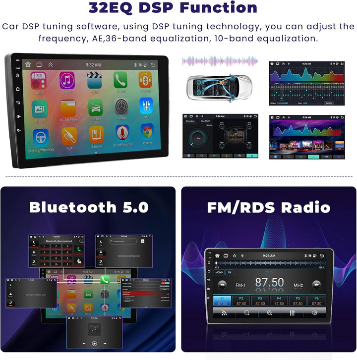 8 Core 4G+64G Hikity 9 Zoll Android Autoradio für Peugeot 207 2006-2015 Wireless CarPlay Android Aut