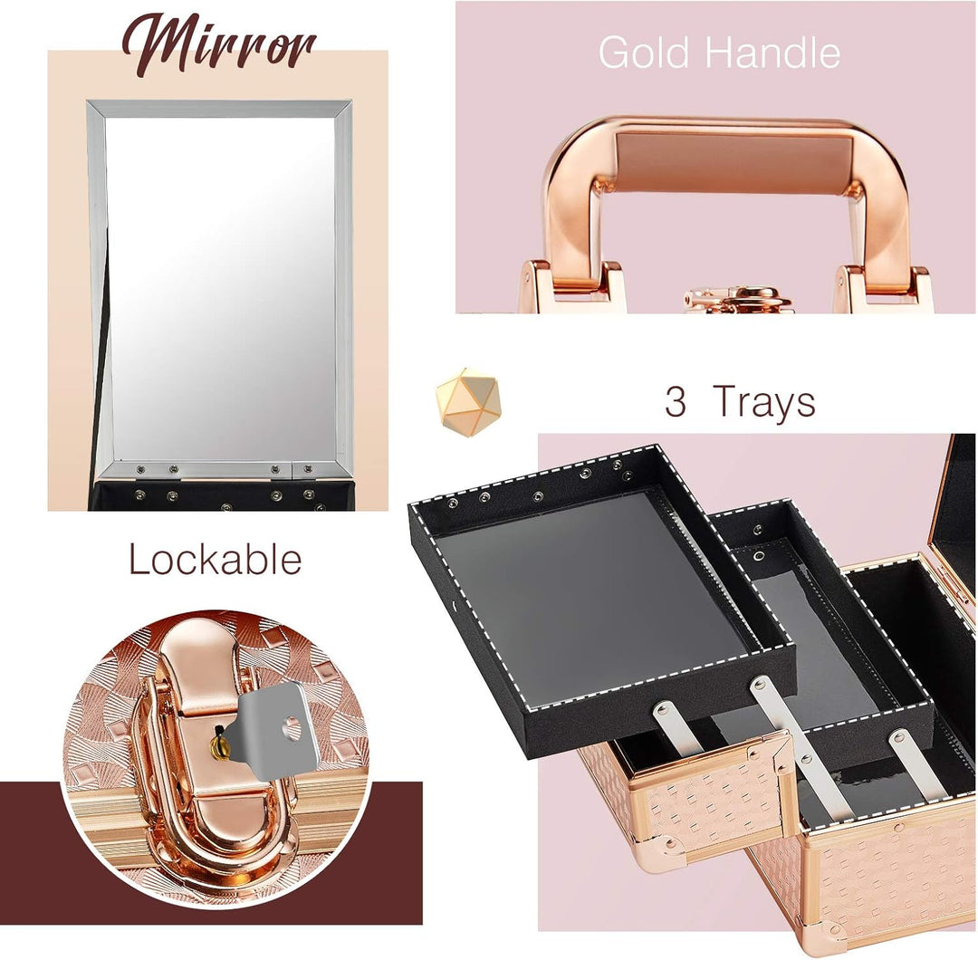 Joligrace Kosmetikkoffer Make up Koffer Schminkkoffer Portable Beauty Case Etagenkoffer Multikoffer