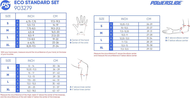 Powerslide Schützer Set, Standard Eco in Schwarz für Inline Skates, Roller Skates und Skateboards, P