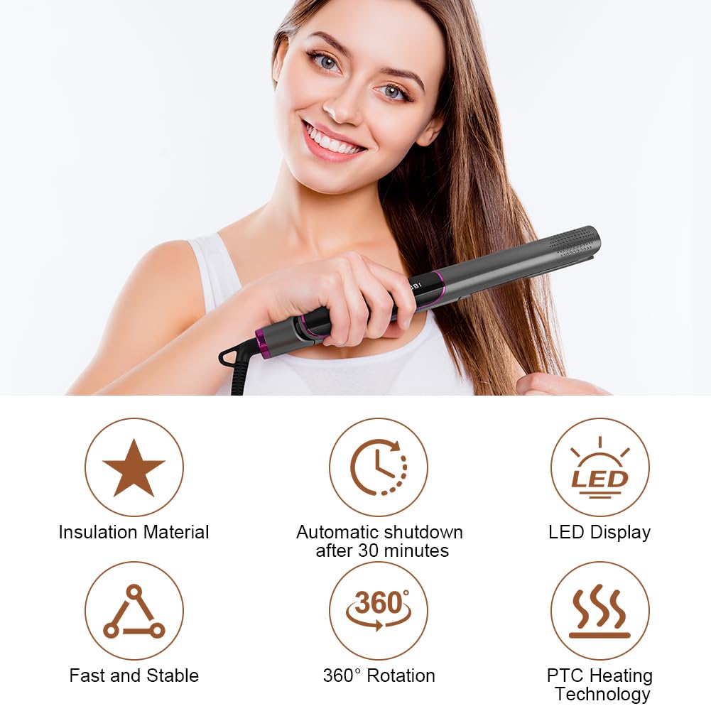 LOPHE Glätteisen, 2 in 1 Haarglätter Locken und Glätten, Glatteiseisen Hair Straightener, Anti-Frizz