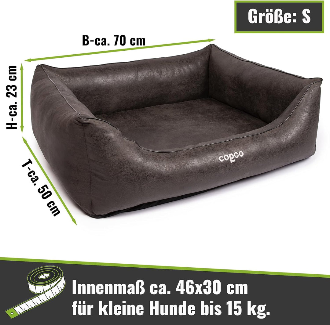CopcoPet – Hundebett Emma in Wildlederoptik – Hundekörbchen mit abnehmbarem, waschbarem Bezug – Hund