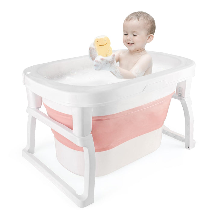 Babybadewanne, zusammenklappbar, mit Badesitz und rutschfester Halterung, von Geburt bis 3 Jahre, pl