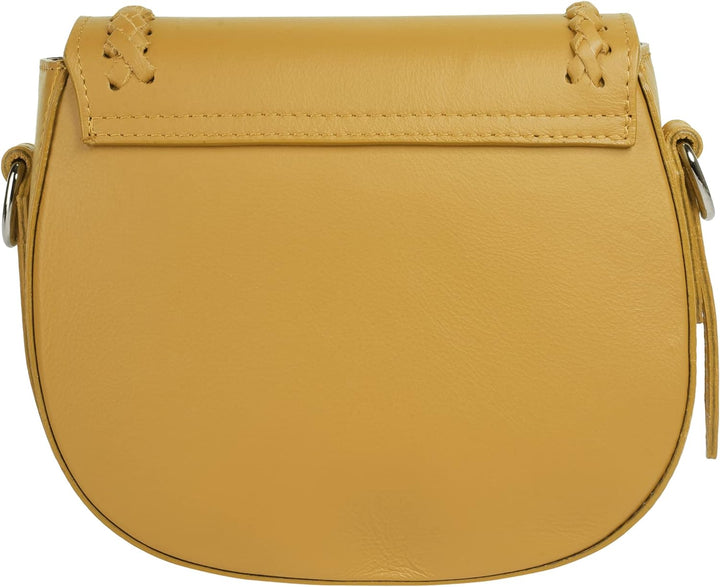 Cluty Umhängetasche echt Leder Damen - 021316 Gelb, Gelb