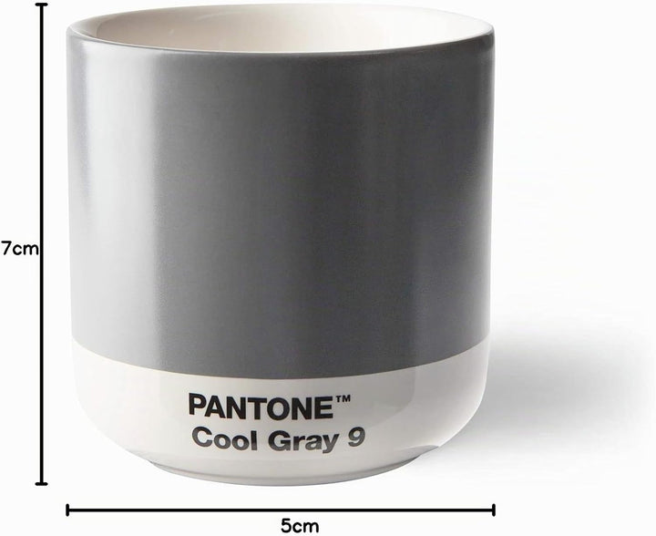 Pantone doppelwandiger Porzellan-Thermobecher Cortado, ohne Henkel, 190ml, Gray 9, Cool Grey 9