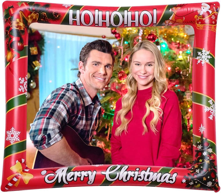 KKSJK Weihnachten Aufblasbarer Bilderrahmen mit 32 PCS Foto Requisiten, Weihnachtsdeko Photo Booth,