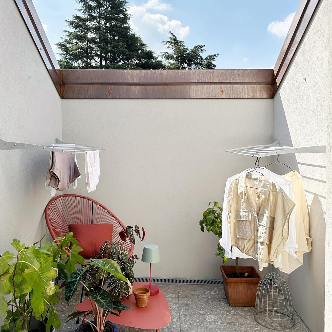 Foxydry Fold, wandwäscheständer, klappbar platzsparend, 116 cm | aus aluminium und edelstahl, nach u