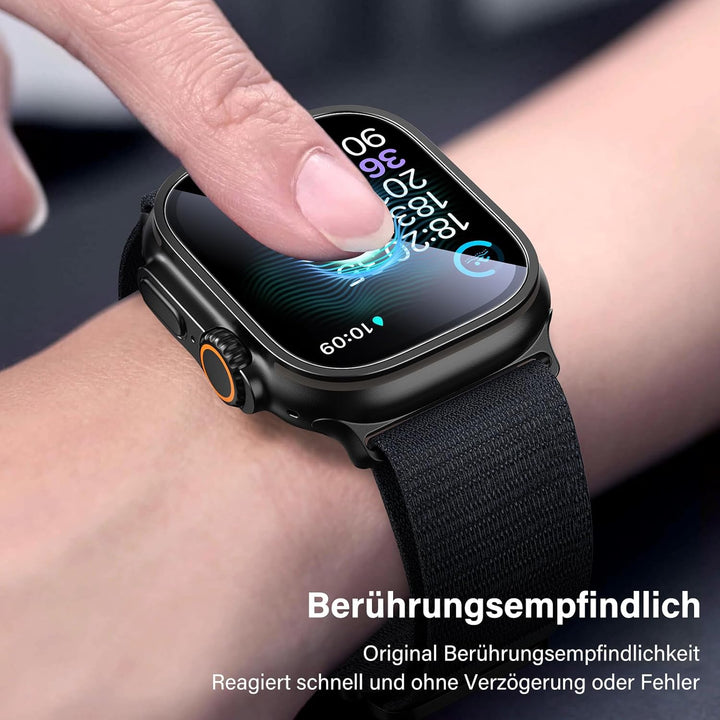 UniqueMe für 2 Stück Apple Watch Ultra 2/1 49mm Full Screen 7H Displayschutz - [Sicherer Halt] Langl