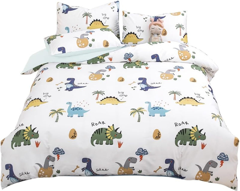 DASIAUTOEM Kinderbettwäsche, 100x135 Baby Bettwäsche Komplettset, Dinosaurier Bettwäsche,100% Polyes