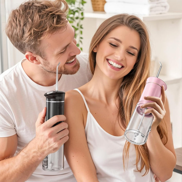 Reise Munddusche Kabellos Zahnreinigung: Oral Irrigator mit 5 Modi, 180ML Wassertank IPX7 Wasserdich