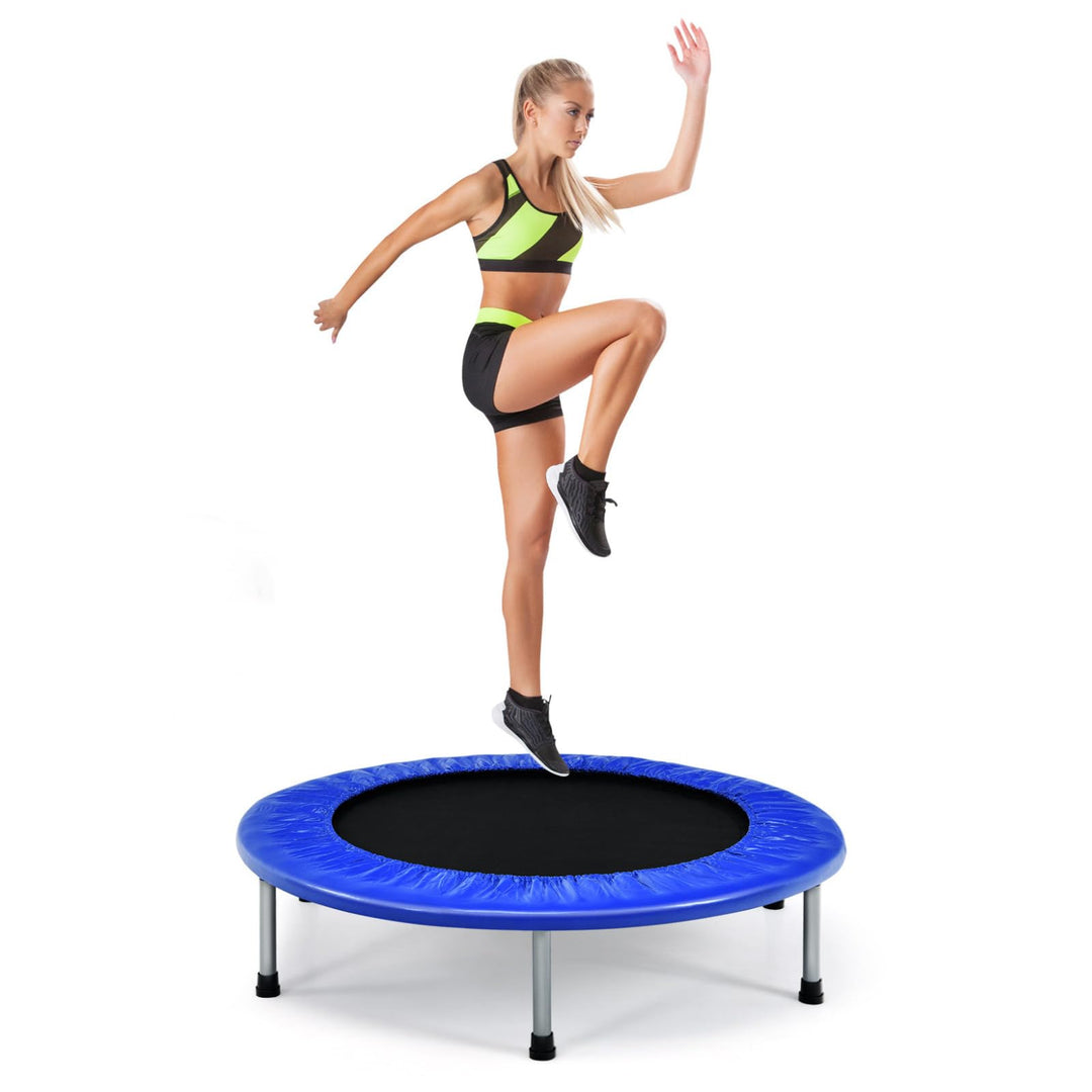 RELAX4LIFE φ 97 cm Mini-Trampolin, Fitness-Trampolin Faltbar, Kindertrampolin mit rutschfesten Füsse