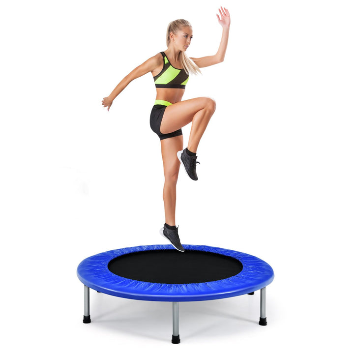 RELAX4LIFE φ 97 cm Mini-Trampolin, Fitness-Trampolin Faltbar, Kindertrampolin mit rutschfesten Füsse